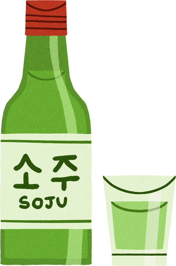 Playful Perspective Soju Bottle and Glass